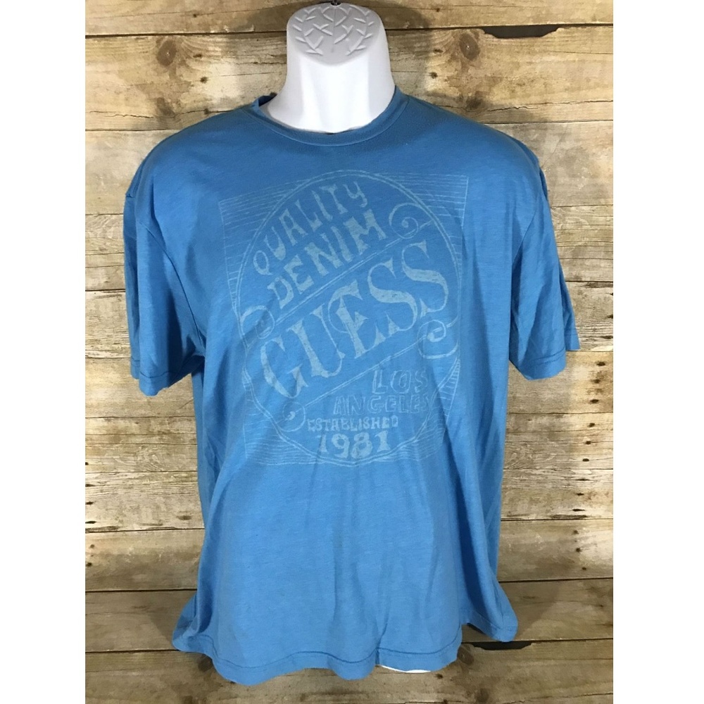 Guess Men's Jeans T-Shirt Blue Size XXL